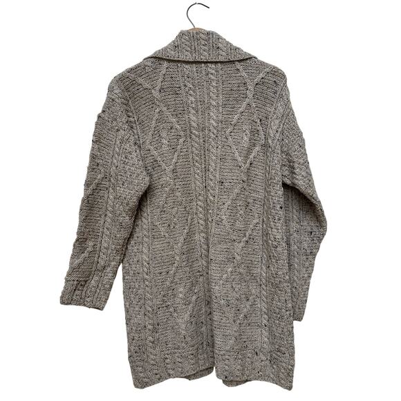 Carraig Donn Irish Wool Cable Knit Cardigan Sweater Coat M - Picture 3 of 6